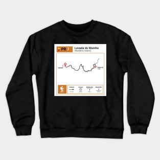 Madeira Island PR7 LEVADA DO MOINHO trail map Crewneck Sweatshirt